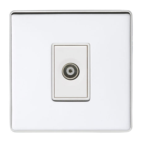 This is an image showing Eurolite Concealed 6mm TV - Polished Chrome (With White Trim) ecpc1tvw available to order from trade door handles, quick delivery and discounted prices.
