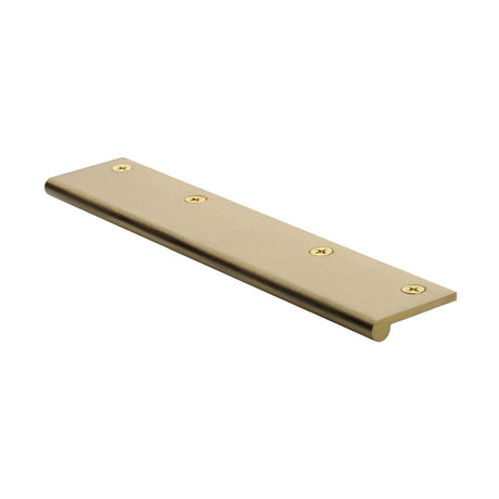 This is an image of a Heritage Brass - EP Edge Pull Cabinet Handle 200mm Satin Brass Finish, ep200-38-sb that is available to order from Trade Door Handles in Kendal.