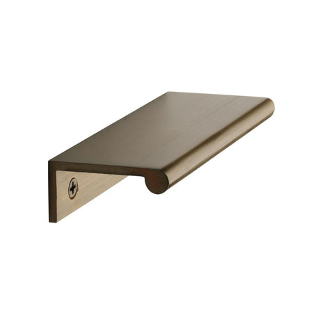 This is an image of a Heritage Brass - EPR Edge Pull Cabinet Handle 100mm Antique Brass Finish, epr100-40-at that is available to order from Trade Door Handles in Kendal.