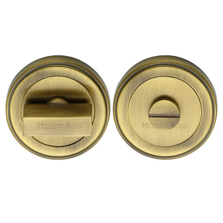 This is an image of a Heritage Brass - Round Turn & Release Cylinder with stepped edge Antique, erd7030-at that is available to order from Trade Door Handles in Kendal.