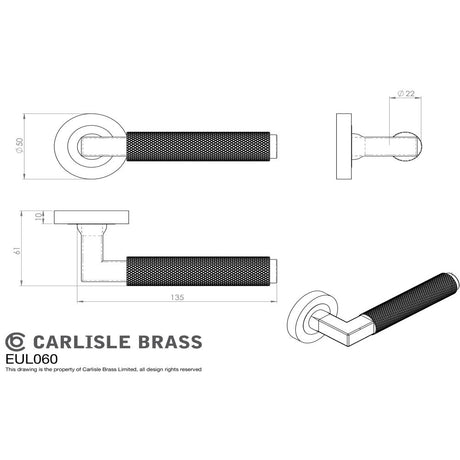 This image is a line drwaing of a Carlisle Brass - Terazzo Lever On Round Rose - Matt Bronze available to order from Trade Door Handles in Kendal