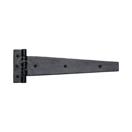 This is an image of a M.Marcus - Black Iron Rustic Strap Hinge 12" (pair), fb414-308 that is available to order from Trade Door Handles in Kendal.