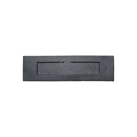 This is an image of a M.Marcus - Black Iron Rustic Letterplate 13 1/2" x 3 2/3", fb467-343 that is available to order from Trade Door Handles in Kendal.