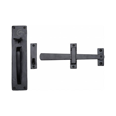 This is an image of a M.Marcus - Black Iron Rustic Gate Latch, fb571 that is available to order from Trade Door Handles in Kendal.