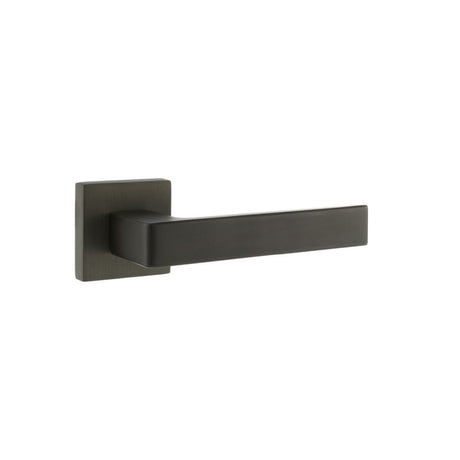 This is an image of Forme Asti Designer Lever on Minimal Square Rose - Urban Dark Bronze available to order from Trade Door Handles.