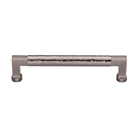 This is an image of a Heritage Brass - Cabinet Pull Bauhaus Hammered Design 160mm CTC Satin Nickel Finish, ham0312-160-sn that is available to order from Trade Door Handles in Kendal.