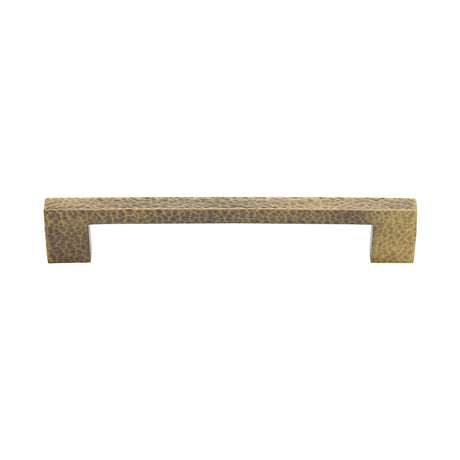 This is an image of a Heritage Brass - Cabinet Pull Metro Hammered Design 160mm CTC Antique Brass Finish, ham0337-160-at that is available to order from Trade Door Handles in Kendal.