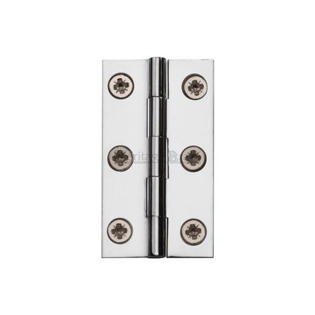 This is an image of a Heritage Brass - Hinge Brass 2" X 1 1/8" Polished Chrome Finish, hg99-115-pc that is available to order from Trade Door Handles in Kendal.