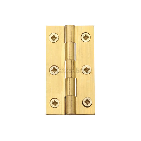 This is an image of a Heritage Brass - Hinge Brass 2 1/2" x 1 3/8" Natural Brass Finish, hg99-120-nb that is available to order from Trade Door Handles in Kendal.