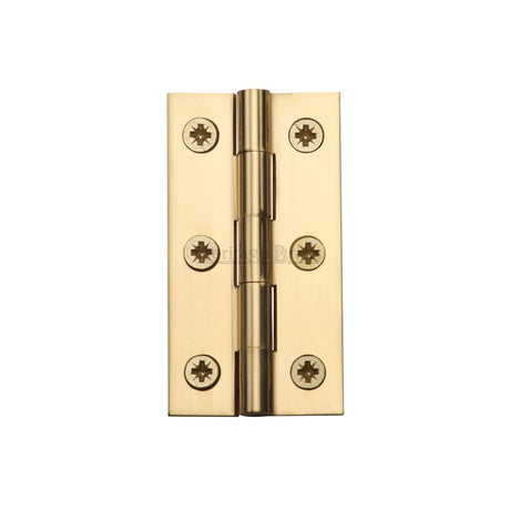 This is an image of a Heritage Brass - Hinge Brass 2 1/2" x 1 3/8" Polished Brass Finish, hg99-120-pb that is available to order from Trade Door Handles in Kendal.
