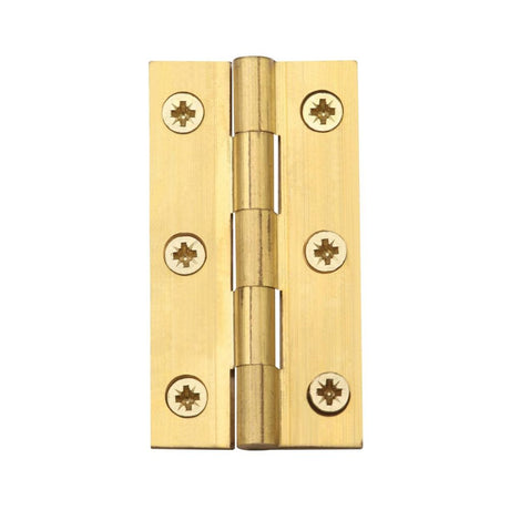 This is an image of a Heritage Brass - Hinge Brass 3" x 1 5/8" Natural Brass Finish, hg99-125-nb that is available to order from Trade Door Handles in Kendal.