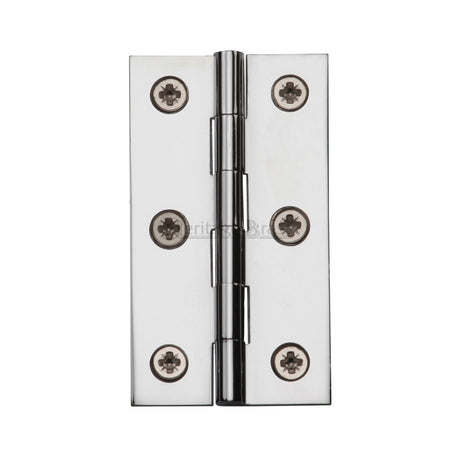 This is an image of a Heritage Brass - Hinge Brass 3" x 1 5/8" Polished Chrome Finish, hg99-125-pc that is available to order from Trade Door Handles in Kendal.