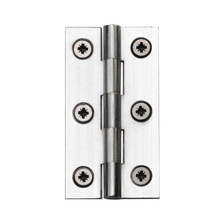 This is an image of a Heritage Brass - Hinge Brass 3" x 1 5/8" Satin Chrome Finish, hg99-125-sc that is available to order from Trade Door Handles in Kendal.