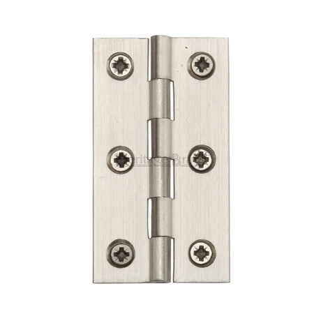 This is an image of a Heritage Brass - Hinge Brass 3" x 1 5/8" Satin Nickel Finish, hg99-125-sn that is available to order from Trade Door Handles in Kendal.