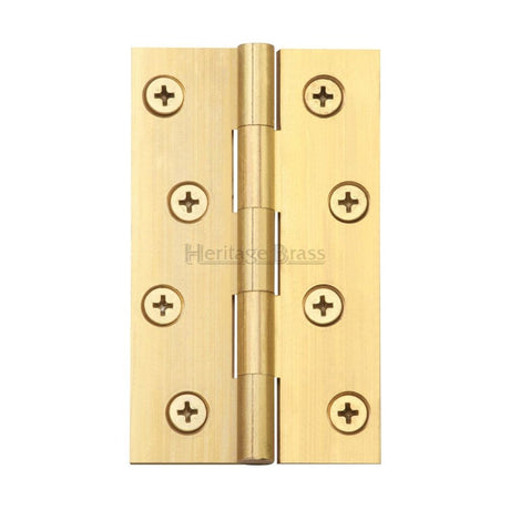 This is an image of a Heritage Brass - Hinge Brass 4" x 2 3/8" Natural Brass Finish, hg99-130-nb that is available to order from Trade Door Handles in Kendal.