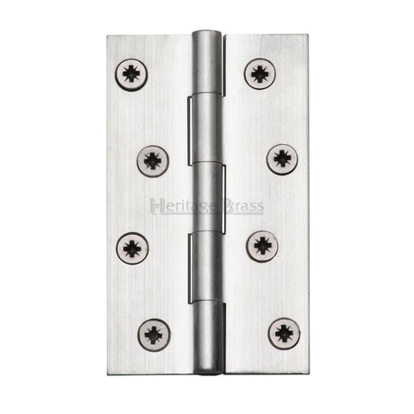 This is an image of a Heritage Brass - Hinge Brass 4" x 2 3/8" Satin Chrome Finish, hg99-130-sc that is available to order from Trade Door Handles in Kendal.
