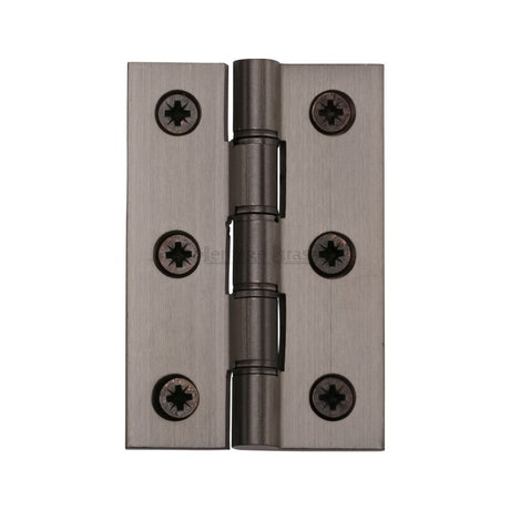 This is an image of a Heritage Brass - Hinge Brass with Phosphor Washers 3" x 2" Matt Bronze Finish, hg99-345-mb that is available to order from Trade Door Handles in Kendal.