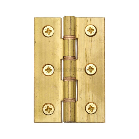 This is an image of a Heritage Brass - Hinge Brass with Phosphor Washers 3" x 2" Natural Brass Finish, hg99-345-nb that is available to order from Trade Door Handles in Kendal.