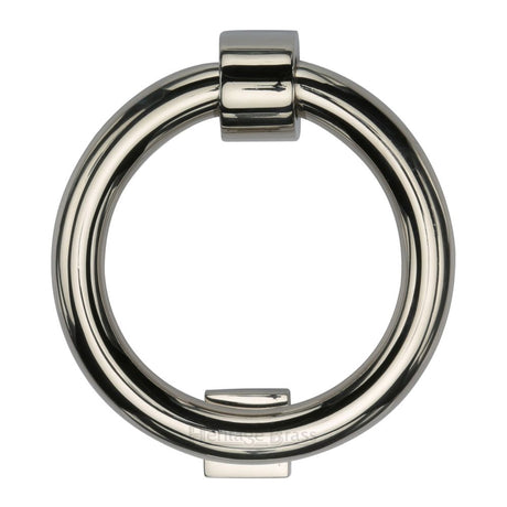 This is an image of a Heritage Brass - Ring Knocker Polished Nickel Finish, k1270-pnf that is available to order from Trade Door Handles in Kendal.