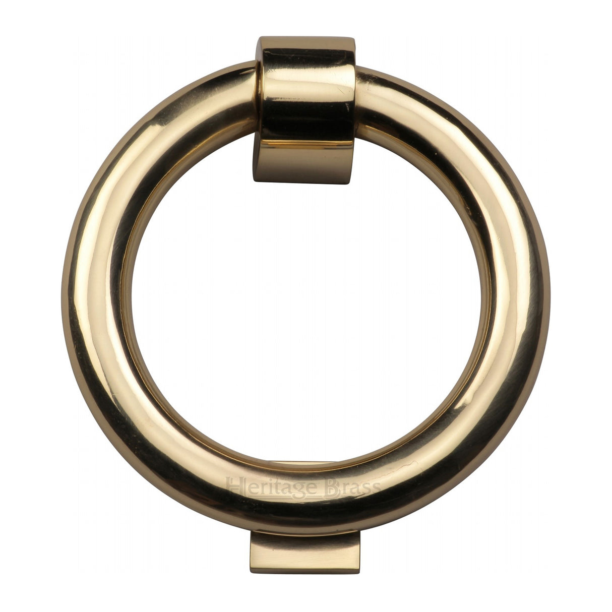 This is an image of a Heritage Brass - Ring Knocker Unlacquered Brass Finish, k1270-ulb that is available to order from Trade Door Handles in Kendal.
