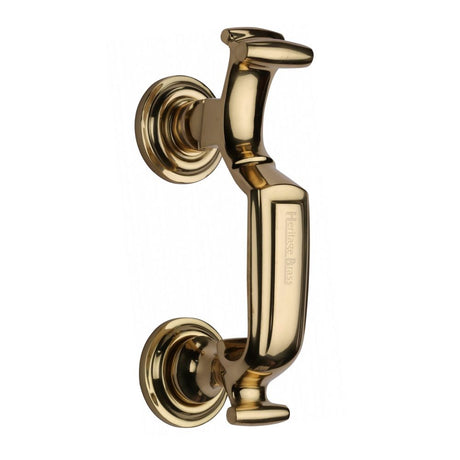 This is an image of a Heritage Brass - Doctor Knocker Polished Brass Finish, k1300-pb that is available to order from Trade Door Handles in Kendal.