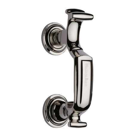 This is an image of a Heritage Brass - Doctor Knocker Polished Nickel Finish, k1300-pnf that is available to order from Trade Door Handles in Kendal.