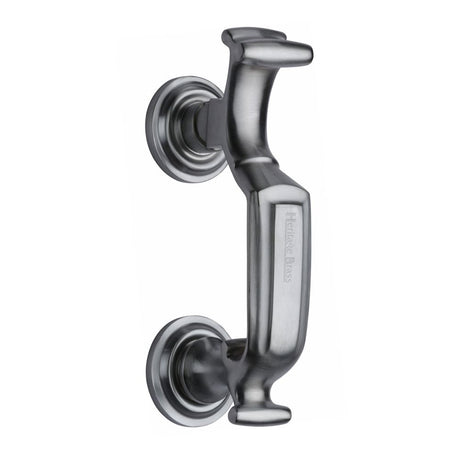 This is an image of a Heritage Brass - Doctor Knocker Satin Chrome Finish, k1300-sc that is available to order from Trade Door Handles in Kendal.