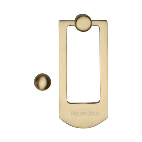 This is an image of a Heritage Brass - Door Knocker Satin Brass finish, k1320-sb that is available to order from Trade Door Handles in Kendal.