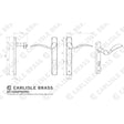 This image is a line drwaing of a Carlisle Brass - Narrow Plate - Scroll Lever Furniture (70Mm C/C) - (Right Hand) available to order from Trade Door Handles in Kendal