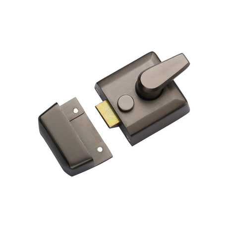 This is an image of a York - 40mm Std. Nightlatch Matt Bronze Finish, nl3040-mb that is available to order from Trade Door Handles in Kendal.