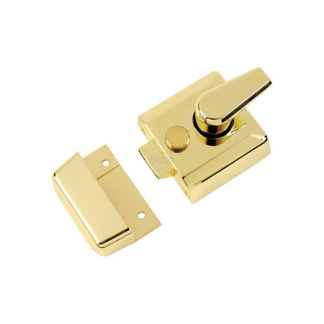 This is an image of a York - 40mm Std. Nightlatch Polished Brass Finish, nl3040-pb that is available to order from Trade Door Handles in Kendal.