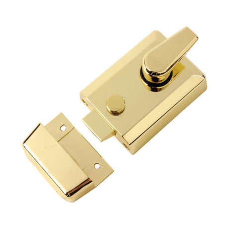 This is an image of a York - 60mm Std. Nightlatch Polished Brass Finish, nl3060-pb that is available to order from Trade Door Handles in Kendal.