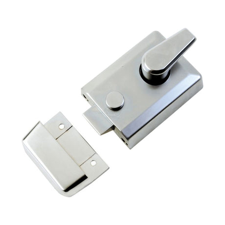 This is an image of a York - 60mm Std. Nightlatch Satin Chrome Finish, nl3060-sc that is available to order from Trade Door Handles in Kendal.