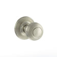 This is an image of Old English Ripon Solid Brass Reeded Mortice Knob on Concealed Fix Rose - Satin available to order from Trade Door Handles.