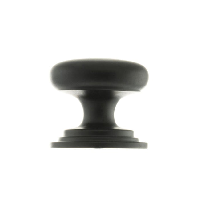 This is an image of Old English Lincoln Solid Brass Cabinet Knob 38mm Concealed Fix - Matt Black available to order from Trade Door Handles.