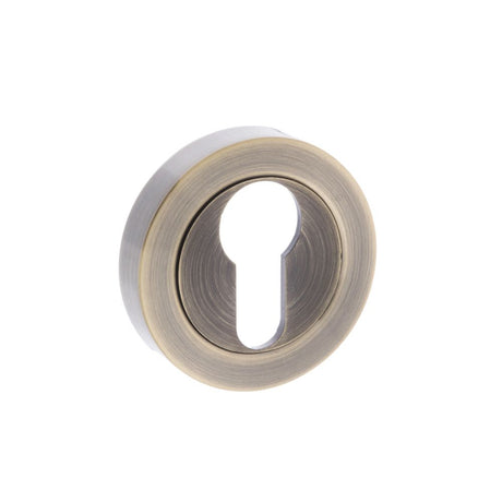 This is an image of Old English Euro Escutcheon - Antique Brass available to order from Trade Door Handles.