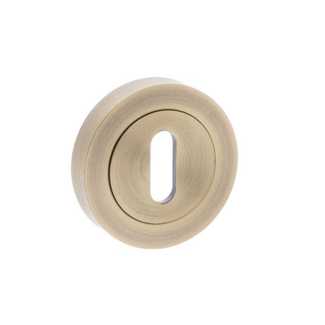 This is an image of Old English Key Escutcheon - Matt Antique Brass available to order from Trade Door Handles.