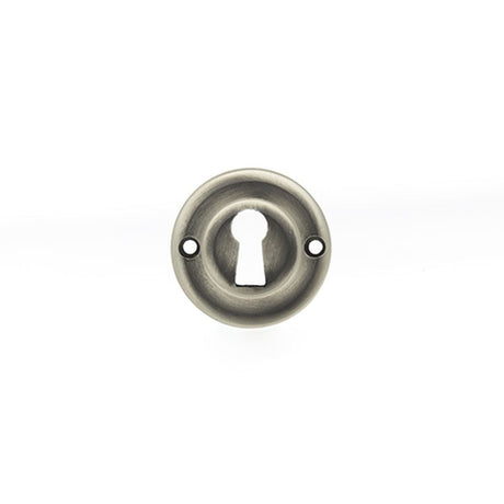 This is an image of Old English Solid Brass Open Key Hole Escutcheon - Matt Gun Metal available to order from Trade Door Handles