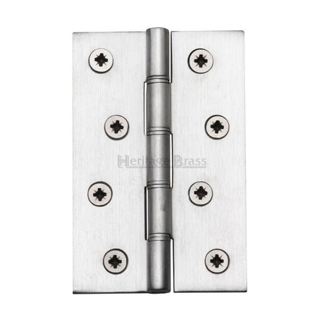 This is an image of a Heritage Brass - Hinge Brass with Phosphor Washers 4" x 2 5/8" Satin Chrome Finis, pr88-405-sc that is available to order from Trade Door Handles in Kendal.