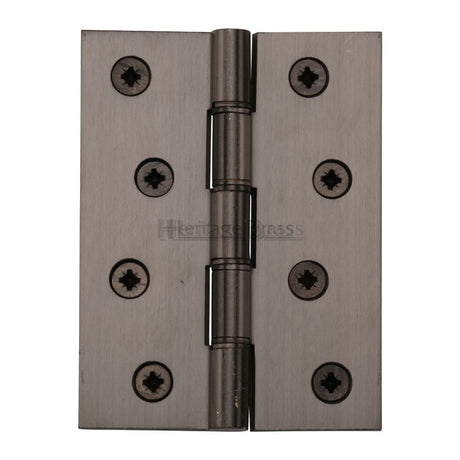 This is an image of a Heritage Brass - Hinge Brass with Phosphor Washers 4" x 3" Matt Bronze Finish, pr88-410-mb that is available to order from Trade Door Handles in Kendal.