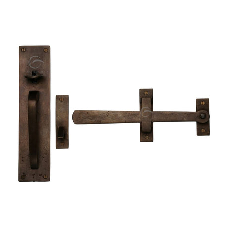 This is an image of a M.Marcus - Rustic Light Bronze Gate Latch**Discontinued**, rbl571 that is available to order from Trade Door Handles in Kendal.