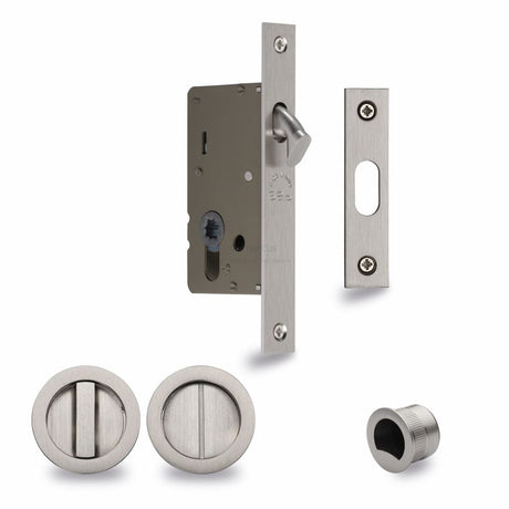 This is an image of a M.Marcus - SLD Lock C/W RD Privacy Turns 40mm Satin Nickel, rd2308-40-sn that is available to order from Trade Door Handles in Kendal.