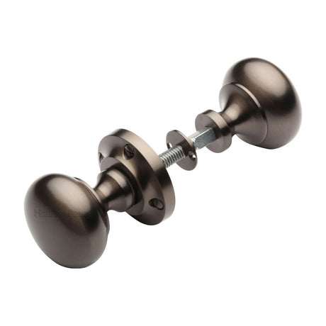 This is an image of a Heritage Brass - Victoria Rim Knob Matt Bronze Finish, rim-v980-mb that is available to order from Trade Door Handles in Kendal.