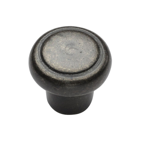 This is an image of a M.Marcus - Rustic Pewter Cabinet Knob Newport Design 32mm, rpw3990-32 that is available to order from Trade Door Handles in Kendal.