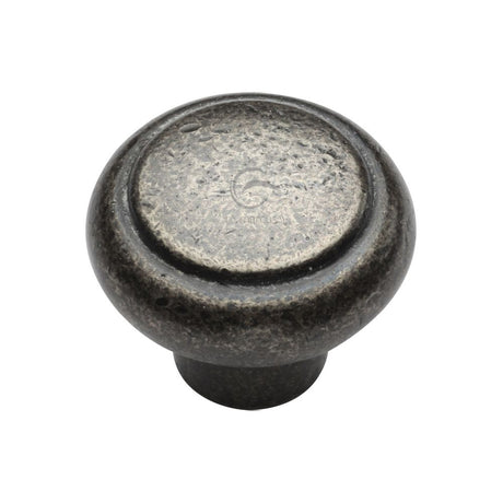 This is an image of a M.Marcus - Rustic Pewter Cabinet Knob Newport Design 38mm, rpw3990-38 that is available to order from Trade Door Handles in Kendal.