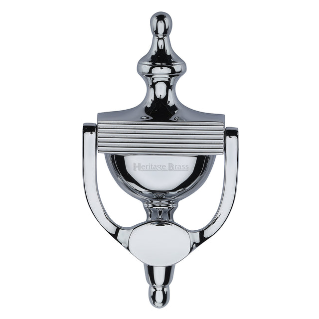 This is an image of a Heritage Brass - Urn Knocker 7 1/4" Polished Chrome finish, rr912-195-pc that is available to order from Trade Door Handles in Kendal.