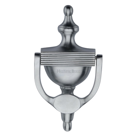 This is an image of a Heritage Brass - Urn Knocker 7 1/4" Satin Chrome finish, rr912-195-sc that is available to order from Trade Door Handles in Kendal.