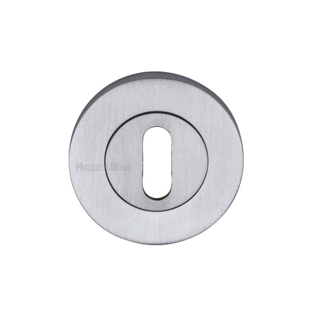 This is an image of a Heritage Brass - Key Escutcheon Satin Chrome finish, rs2000-sc that is available to order from Trade Door Handles in Kendal.