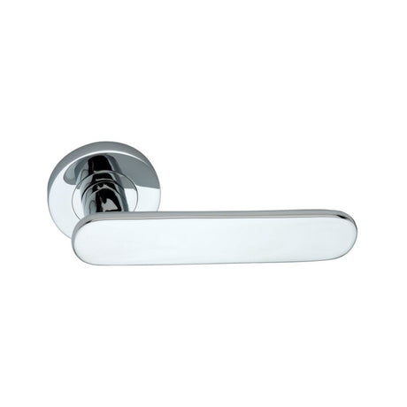 This is an image of Spira Brass - Skyla Lever Door Handle Polished Chrome   available to order from trade door handles, quick delivery and discounted prices.