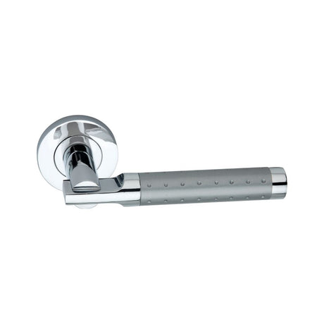 This is an image of Spira Brass - Lexis Lever Door Handle Dual Tone   available to order from trade door handles, quick delivery and discounted prices.